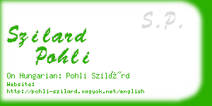 szilard pohli business card